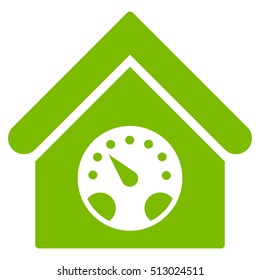 Meter Building vector icon. Flat eco green symbol. Pictogram is isolated on a white background. Designed for web and software interfaces.