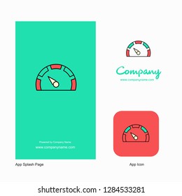 Meter Company Logo App Icon and Splash Page Design. Creative Business App Design Elements