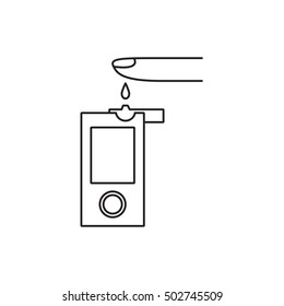 Meter. Control of blood glucose level using a special tool. International Day for the diabetic. Vector illustration.