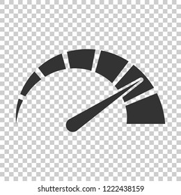 Meter dashboard icon in flat style. Credit score indicator level vector illustration on isolated background. Gauges with measure scale business concept.