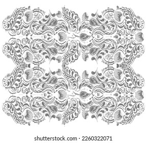 meter design consisting of ethnic patterns suitable for textiles, white background