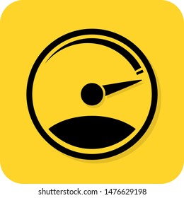 Meter fast speed. Max brad-with. Flat 3D shadow design. yellow background black vector. product brand service label banner board display. App icon. svg