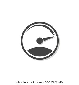 Meter fast speed. Max brad-with. Flat minimalist design. white background Gray black vector. product brand service label banner board display. App icon.