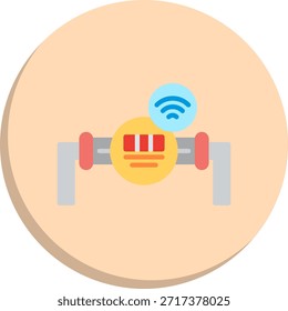 Meter Flat Circle Style Icon