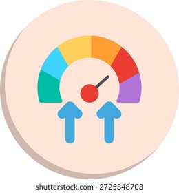 Meter Flat Circle Style Icon