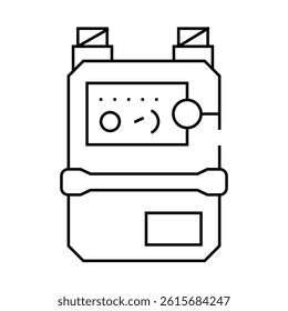 meter gas service line icon vector. meter gas service sign. isolated contour symbol black illustration
