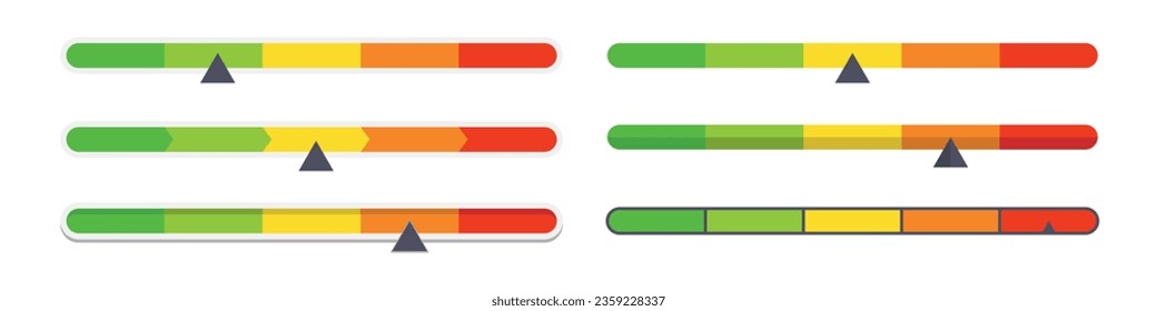 Meter gauge. Rating level. Measure chart vector set. Measurement performance.