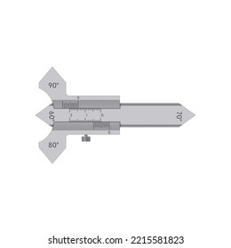 Meter of geometrical parameters of welded seams. Vector illustration.