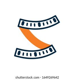 Meter half line half color style icon design, healthy lifestyle fitness gym bodybuilding bodycare fit activity exercise and workout theme Vector illustration