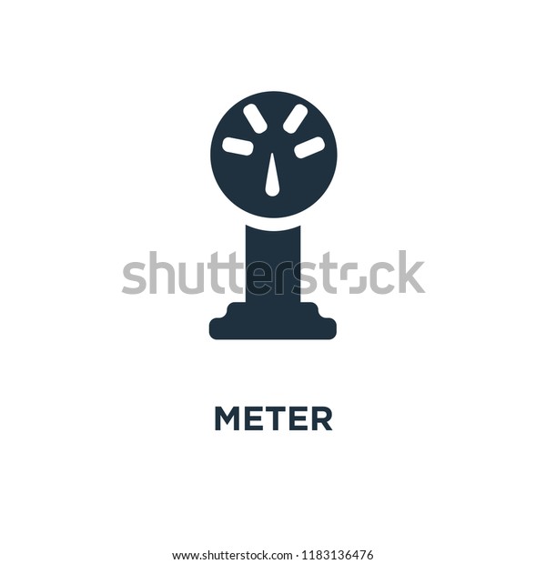 Meter icon.\
Black filled vector illustration. Meter symbol on white background.\
Can be used in web and\
mobile.