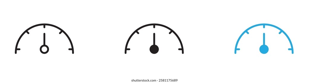 Meter icon black white vector outline