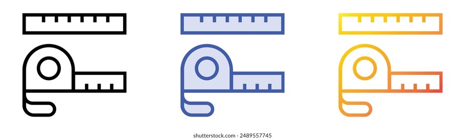meter icon. Linear, Blue Fill and Gradient Style Design Isolated On White Background