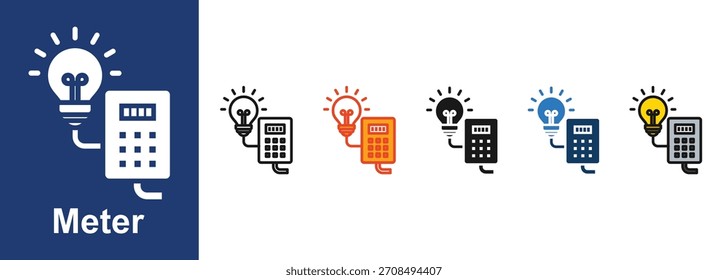 Meter  icon set multiple style collection
