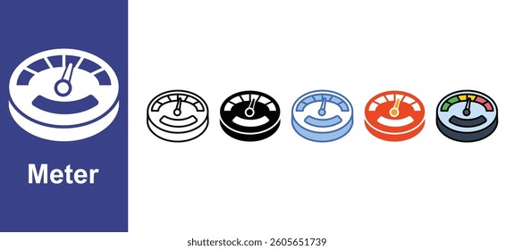 Meter  icon sets with different styles
