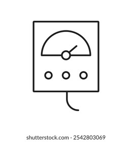 Icono de medidor estilo de línea negra simple.