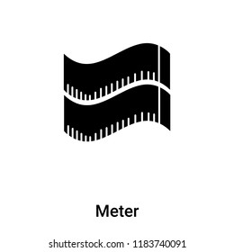 Meter icon vector isolated on white background, logo concept of Meter sign on transparent background, filled black symbol