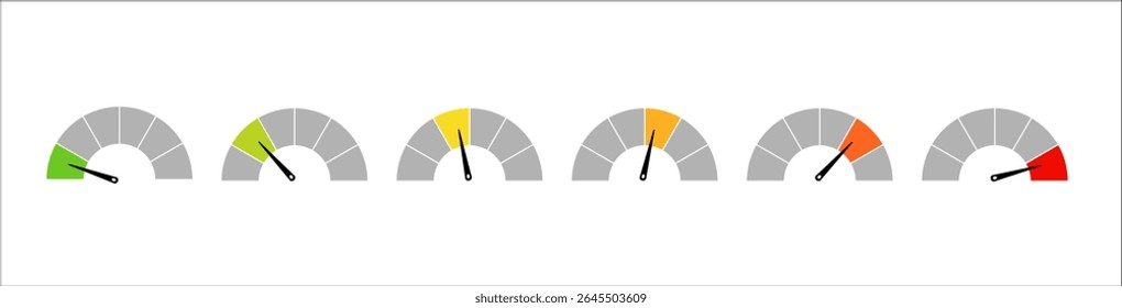 Meter Level. Scale Gauge Meter. Dashboard colorful