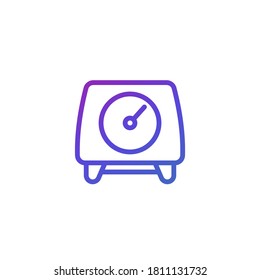 icono de línea de contador en blanco