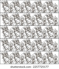 meter pattern consisting of tree branches suitable for textile white background