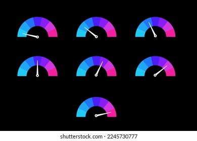Meter set. Meters or gauges set for your project. Isolated vector illustration set.