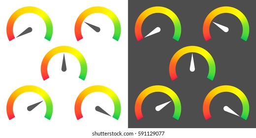 Meter Signs Infographic Gauge Element From Red To Green Vector Illustration