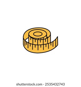 Meter tape colored vector icon on white background