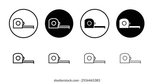 Meter tape icon Flat art in black and white isolated