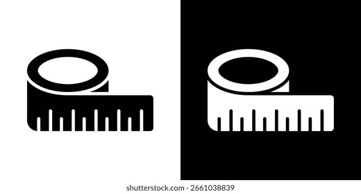 Meterband-Symbol in flacher Version auf schwarz-weißem Hintergrund