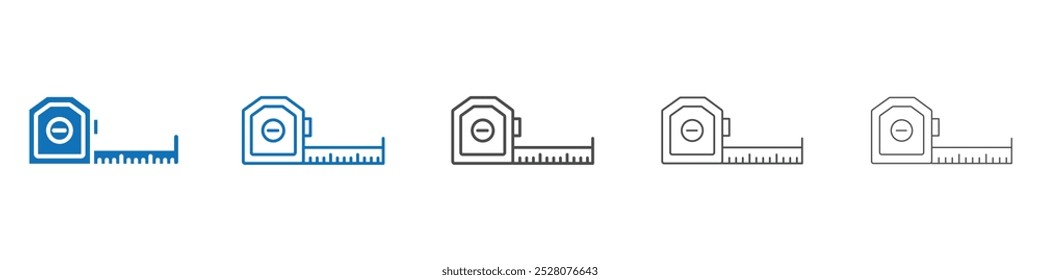Icono de cinta métrica Vector plano aislado en el contorno