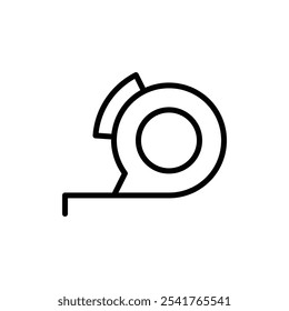 Meter tape icon Outline set in black and white color
