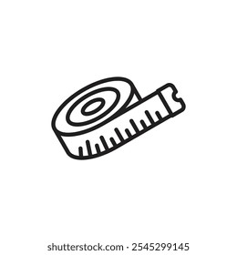 Meter tape icon outline set sign