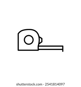 Meter tape icon Outline vector for web ui