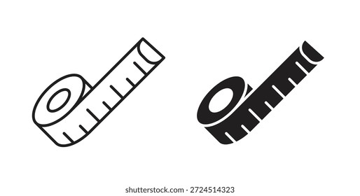 Meter tape icon in simple flat trend modern graphic design abstract logotype element