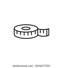 Meter tape icon Thin line art isolated