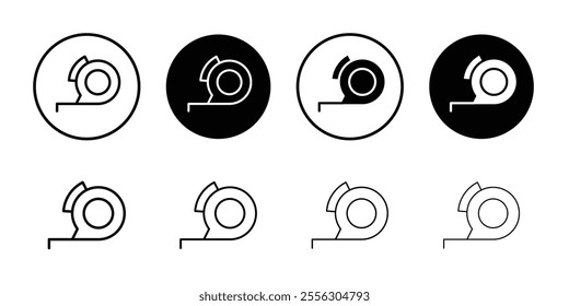 Meter tape icon Thin line vector illustration set