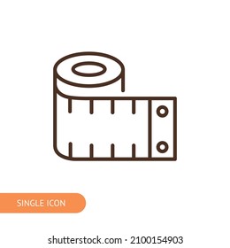 Meter tape icon for web design, menu, app, poster, ads, postcard and magazine