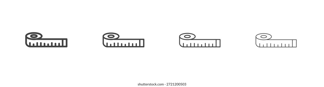 Meter tape icons for graphic and web design.