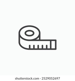 Conjunto de iconos de cinta métrica. Ilustración llena y de línea