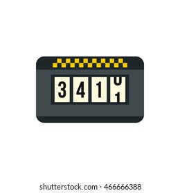 Meter taxi icon in flat style on a white background