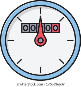 meter vector flat color icon 