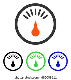Meter vector icon. Illustration style is a flat iconic colored symbol with different color versions.