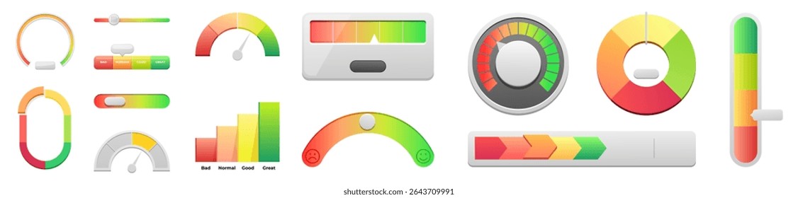 Conjunto de iconos de Vector de medidor Imagen