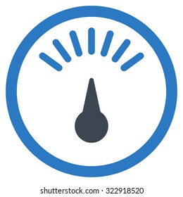 Meter vector icon. Style is bicolor flat symbol, smooth blue colors, rounded angles, white background.