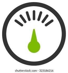 Meter vector icon. Style is bicolor flat symbol, eco green and gray colors, rounded angles, white background.