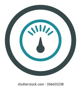 Meter vector icon. Style is bicolor flat rounded symbol, soft blue colors, rounded angles, white background.