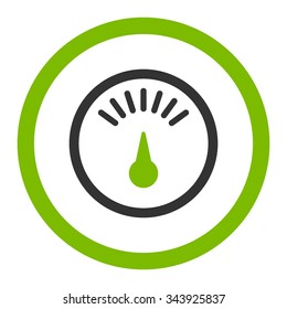 Meter vector icon. Style is bicolor flat rounded symbol, eco green and gray colors, rounded angles, white background.