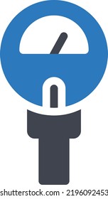Meter Vektorgrafik auf transparentem Hintergrund. Hochwertige Symbole. Glyphen Vektorsymbole für Konzept und Grafikdesign. 
