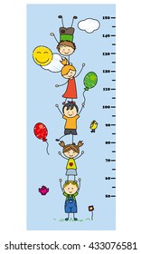 meter wall. children playing