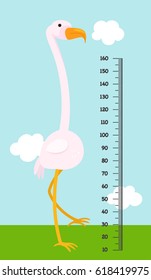 Meter wall with egret.illustration.
