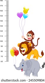 Meter wall with funny Cheerful animals